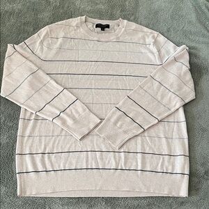 Banana Republic Wool Men's Beige Striped Sweater